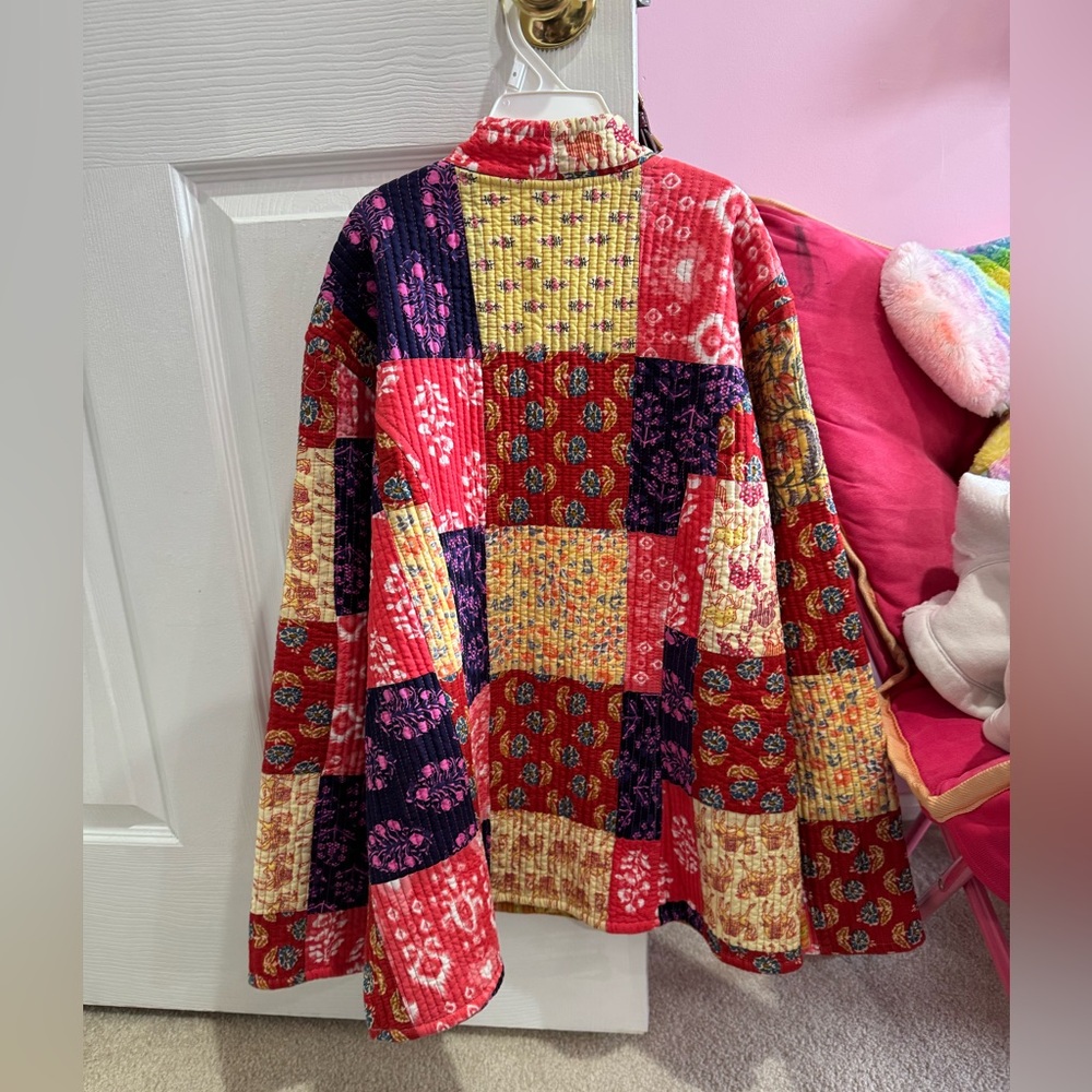 Colorful Patchwork Women's Jacket - Picture 2 of 4